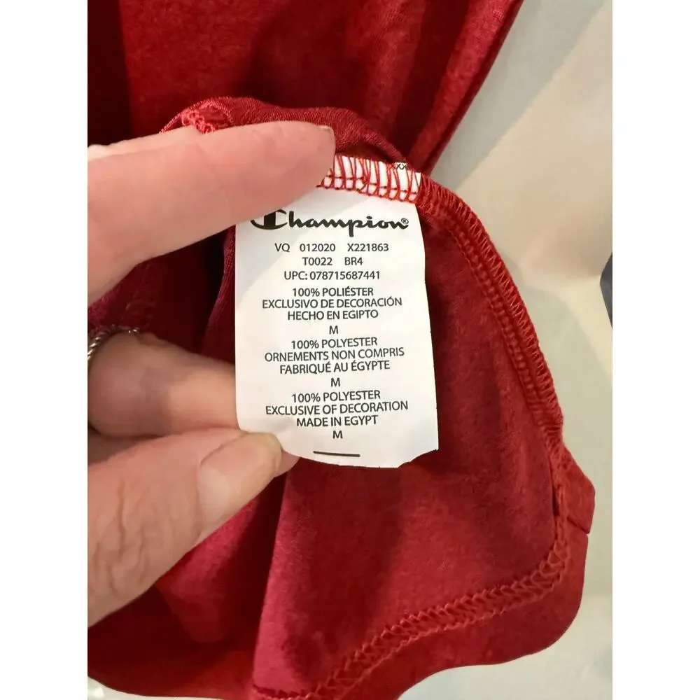 Champion Performance Double Dry Core Short Sleeve T Shirt Red M - Picture 4 of 5